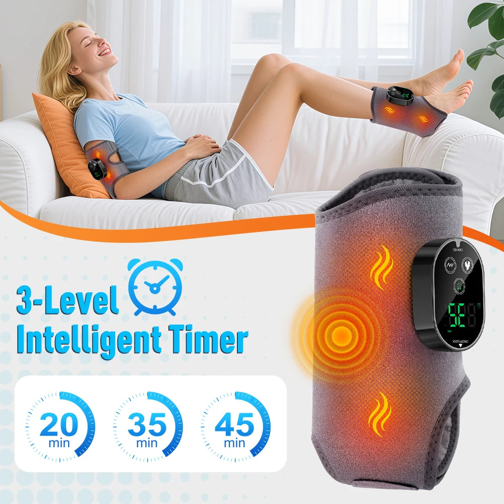 Electric Ankle Massager Hot Compress Vibration Ankle & Wrist Massage Wrap for Joint Protection Ankle Support Brace Wristband