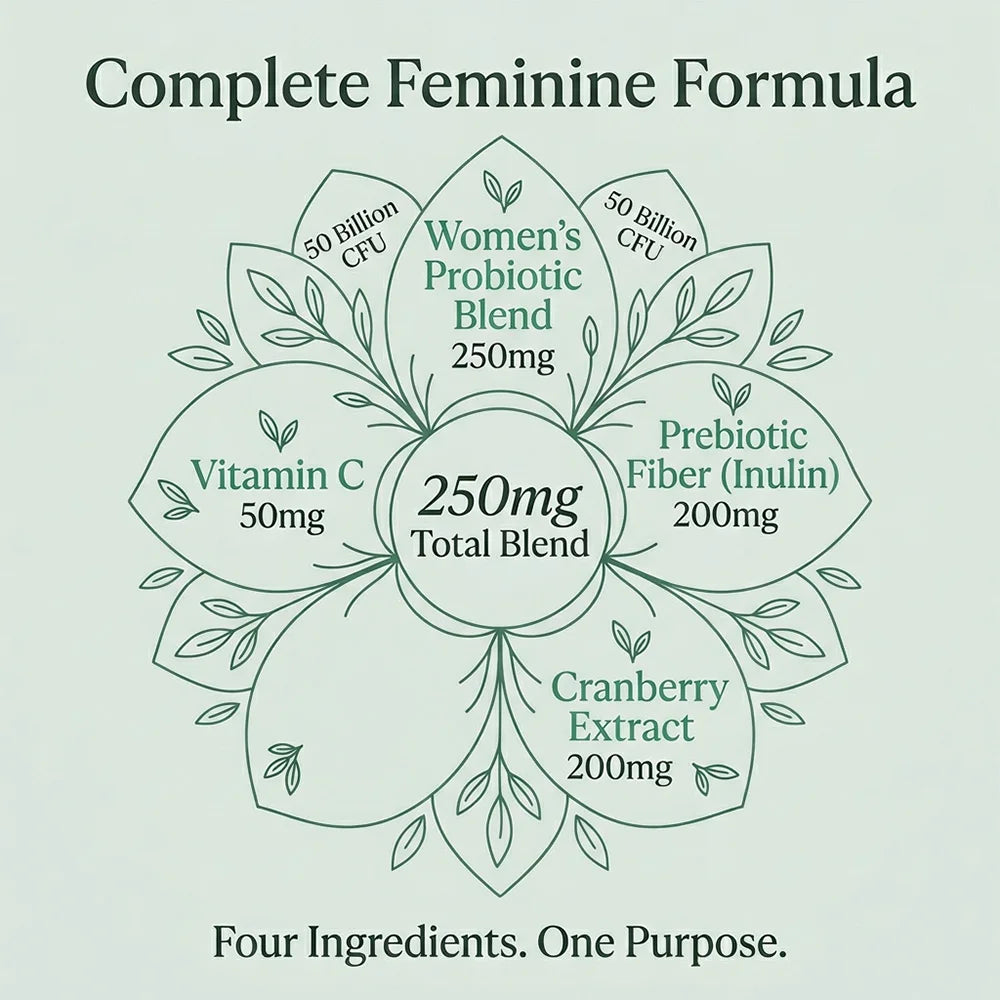 Pre+probiotic Capsules for Women, with Vitamin C, Cranberry Extract, Support Digestive Health, Protecting The Vaginal Flora