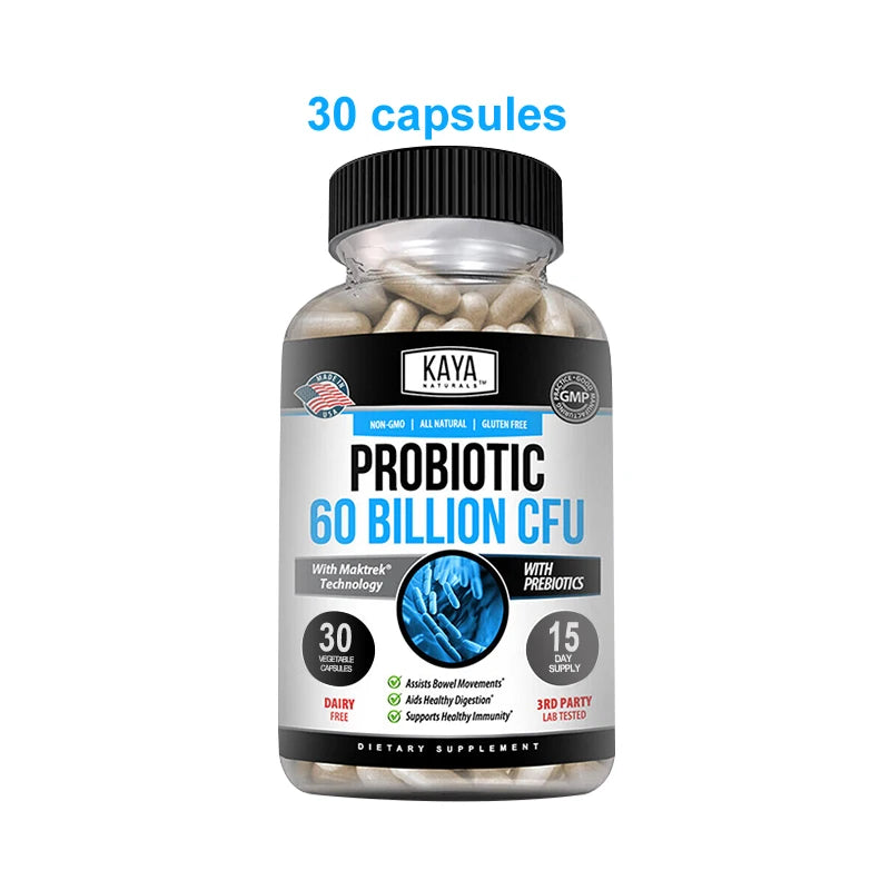 Probiotic 60 Billion CFU - Probiotics for Women and Men, Gut Health & Immune Support Supplement, Provides Digestive Support