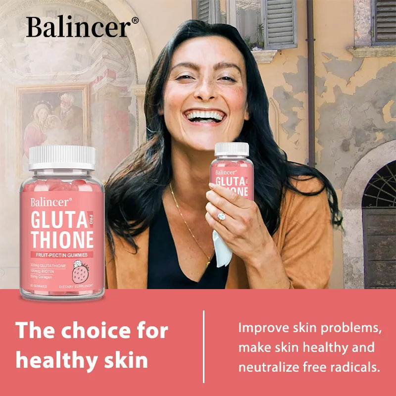 Glutathione Collagen Gummies, Brightening and Anti-aging, Supports Hair, Skin and Nail Health, Glutathione Supplement for Aldult
