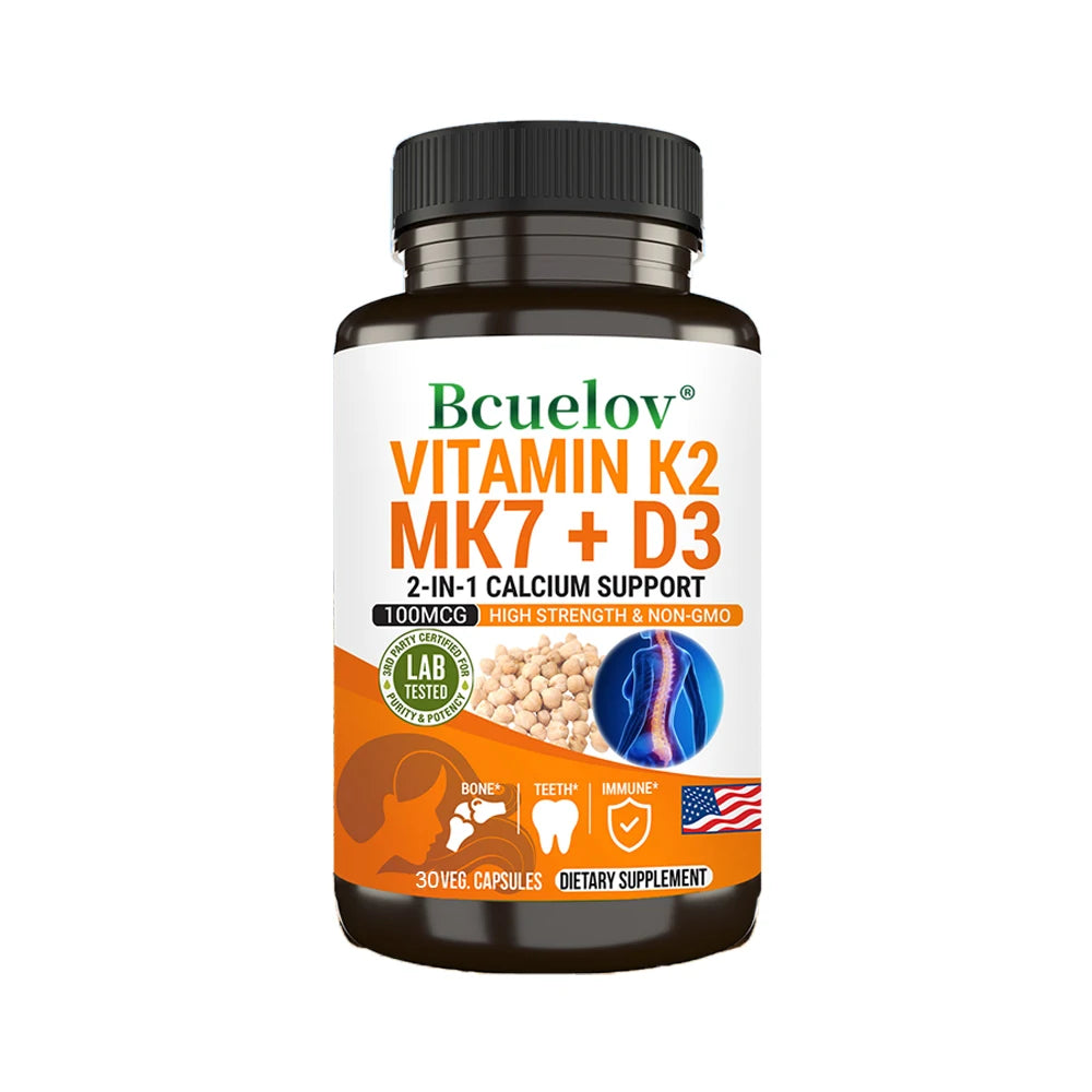 Natural Vitamin D3 K2 Softgels for Heart, Joint and Bone Health, D3 K2 Multivitamin Supplement