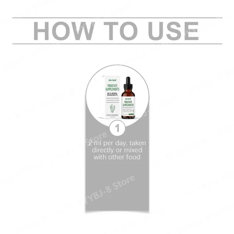 Docteat 60ml Saw Palmetto Drops Supplement Contain Mild Pumpkin Seed and Stinging Nettle Extract Support Urinary System Health