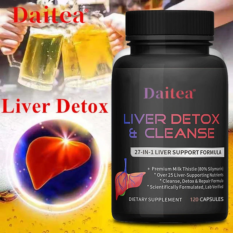 Liver Cleanse Detox Health Supplement With Milk Thistle Supports Healthy Liver Function Men & Women 30/60/120 Capsules