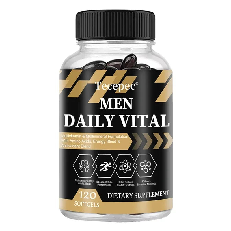 Men's Daily Multivitamin & Mineral Supplement, 22 Essential Nutrients, Supports Energy, Stamina, Immune, Brain & Muscle Health