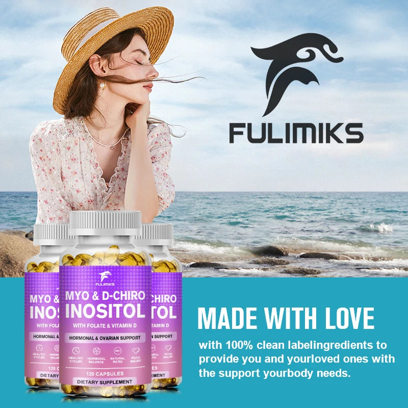 Premium Myo & D-Chiro Inositol Supplement, Support Hormone Balance, Healthy Cycles, Female Ovarian Health & Sugar Cravings