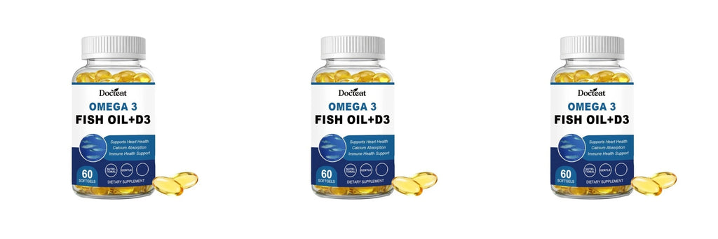Omega-3 Fish Oil Supports Cardiovascular Wellness Calcium Absorption Immune Health 60 Softgels Nutritional Dietary Supplement