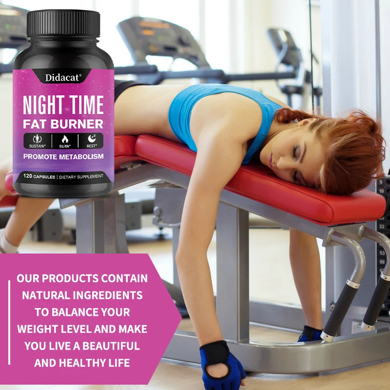 Nighttime Fat Burner - Boosts Metabolism, Suppresses Appetite, Promotes Sleep, Healthy Weight Management Supplement