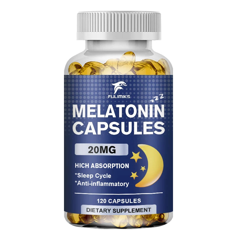 High Absorption Melatonin 20MG Supplement, Supports Natural Sleep, Reduces Stress, Aging & Nervous System Health for Men & Women