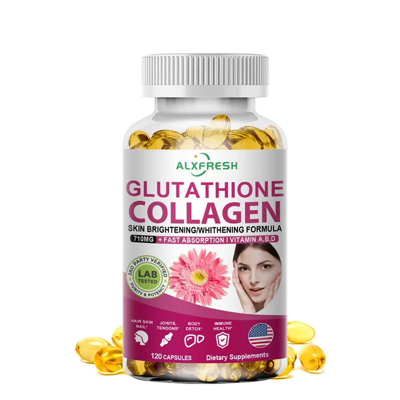 Multi Collagen Pills with Hyaluronic Acid + Vitamin C | Hydrolyzed Collagen Glutathione | for Women & Men Skin Nail Hair Health