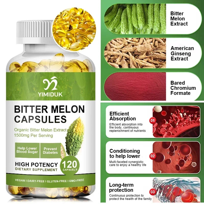 Bitter Melon Extract,  Help Lower Blood Sugar, Supports Weight Management, And Supplement Daily Multivitamins To Burn Fat