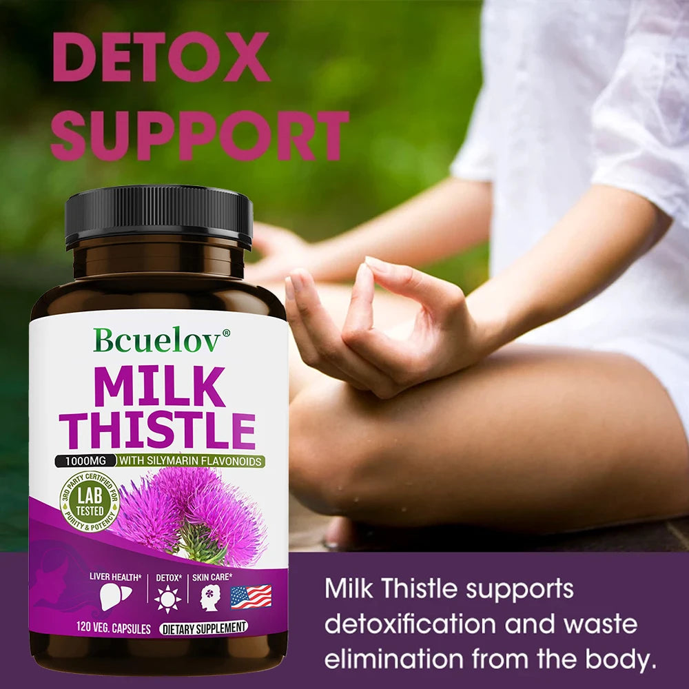 Fatty Liver Cleanse and Liver Detox Supplement with Milk Thistle Extract-for Men and Women, Supports Liver Health, Heart Health