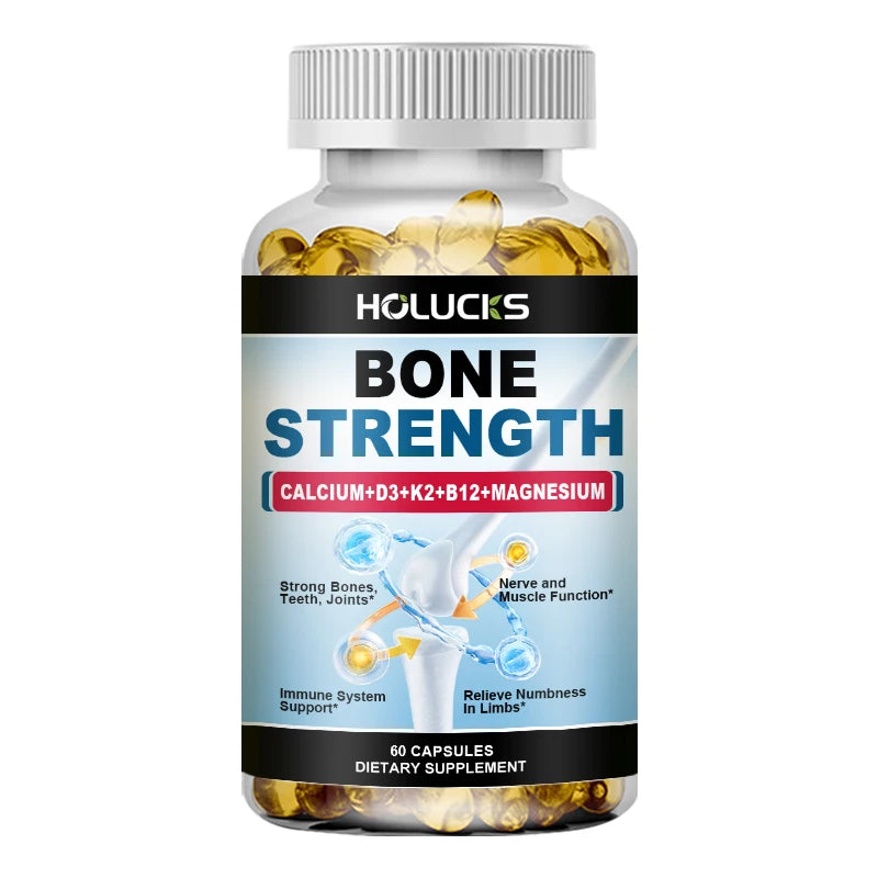 Calcium & Magnesium Supplement with Vitamin D3 K2, Supports Bone Density, Muscle Function, Joint Flexibility & Long-Term Health
