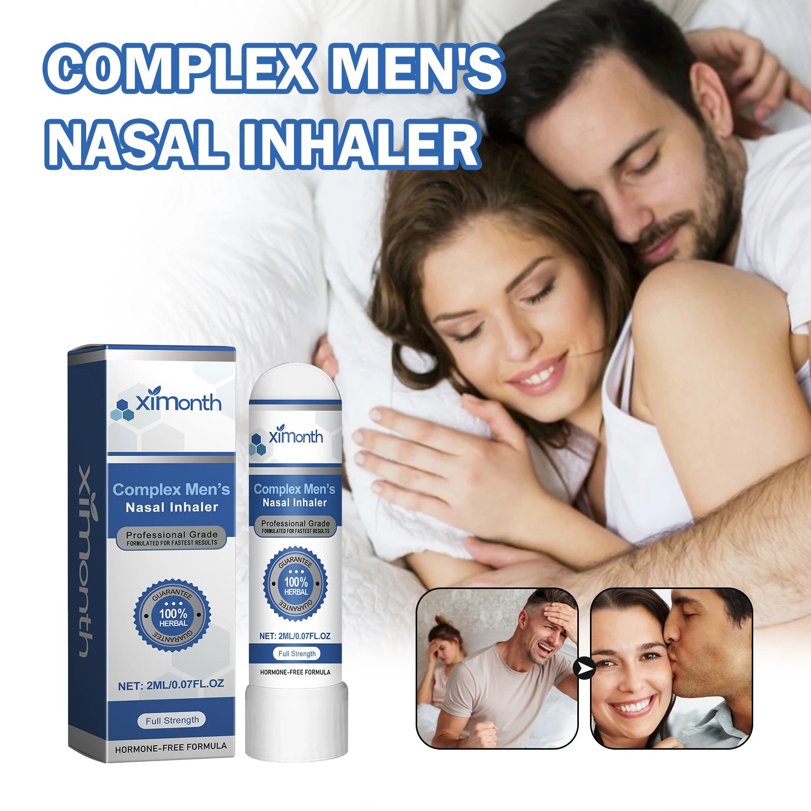 Complex Men's Nasal Inhaler Herbal Hormone-Free Professional Grade Fast-Acting Full Strength Daily Nasal Care Stick For Men