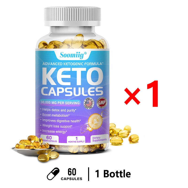 Keto Capsules Supplement for Keto Diet, Boost Fat Metabolism, Weight Management, Detoxification, Energy & Mental Focus