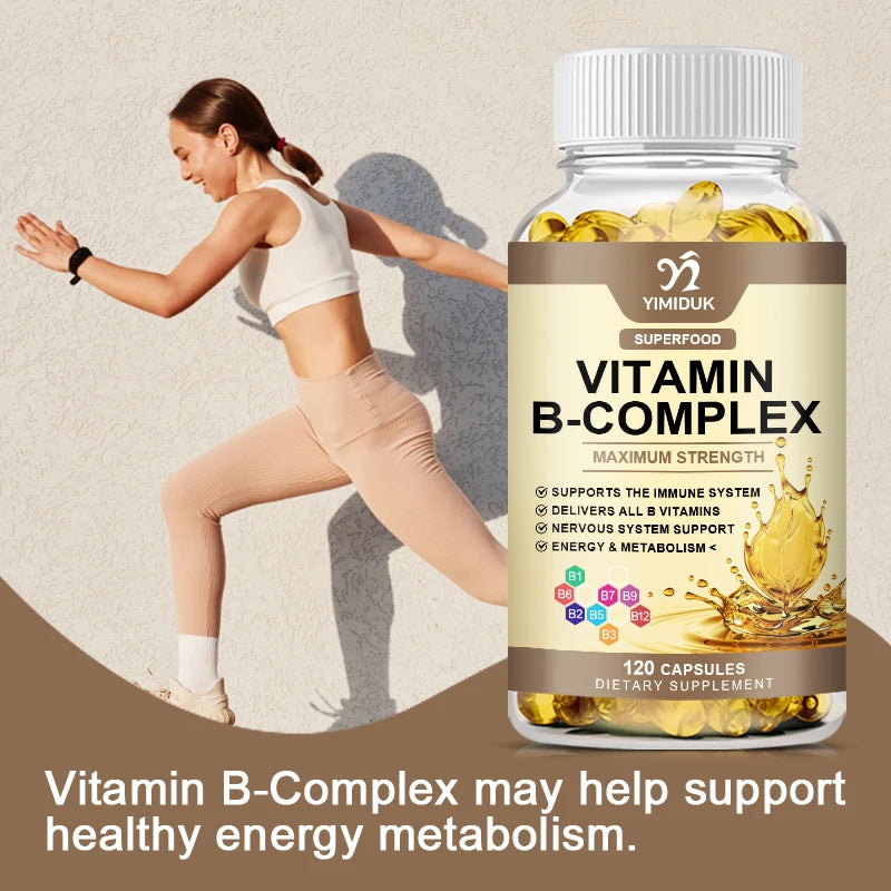 Vitamin B Complex Supplement, Supports Immune System, Nervous Health, Energy Production & Metabolic Balance for Men & Women