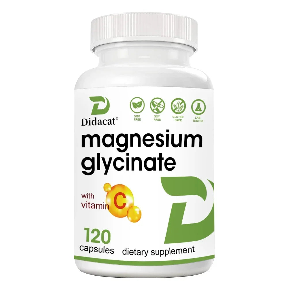 Magnesium Glycinate + Zinc Supplement Capsules, High Absorption, Support Sleep Health, Bone Joint, Brain, Strengthen Immune