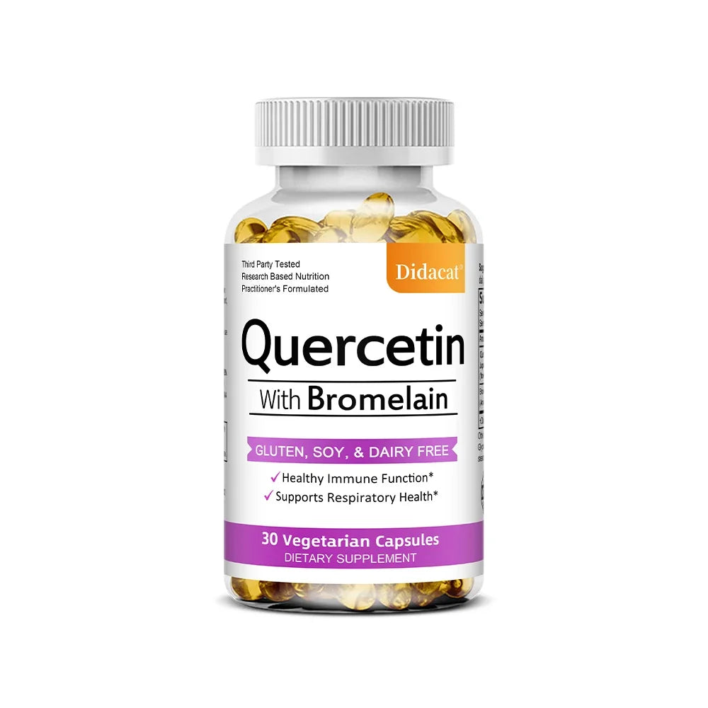 Quercetin with Bromelain Supplement, Enhance Immunity Respiratory, Antioxidant and Help Maintain Cardiovascular Health