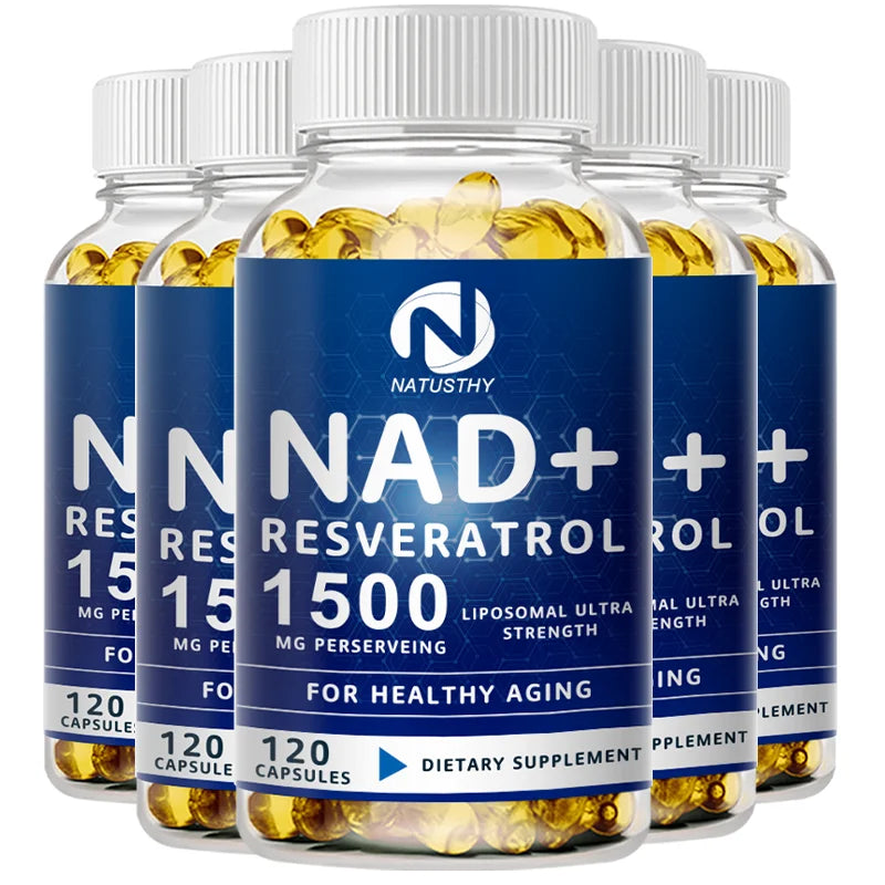 NAD Capsules Supplements - With Trans-Resveratrol, Natural Energy, Anti-aging & Cellular Health, Strengthens The Immune System