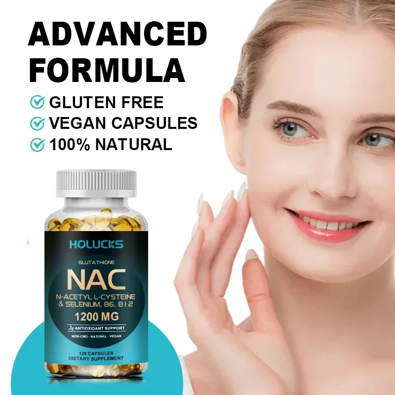 Natural NAC Supplement, Detox & Antioxidant, Anti-Aging, for Liver Health, Immune Support, Skin Care, Hair, Nails