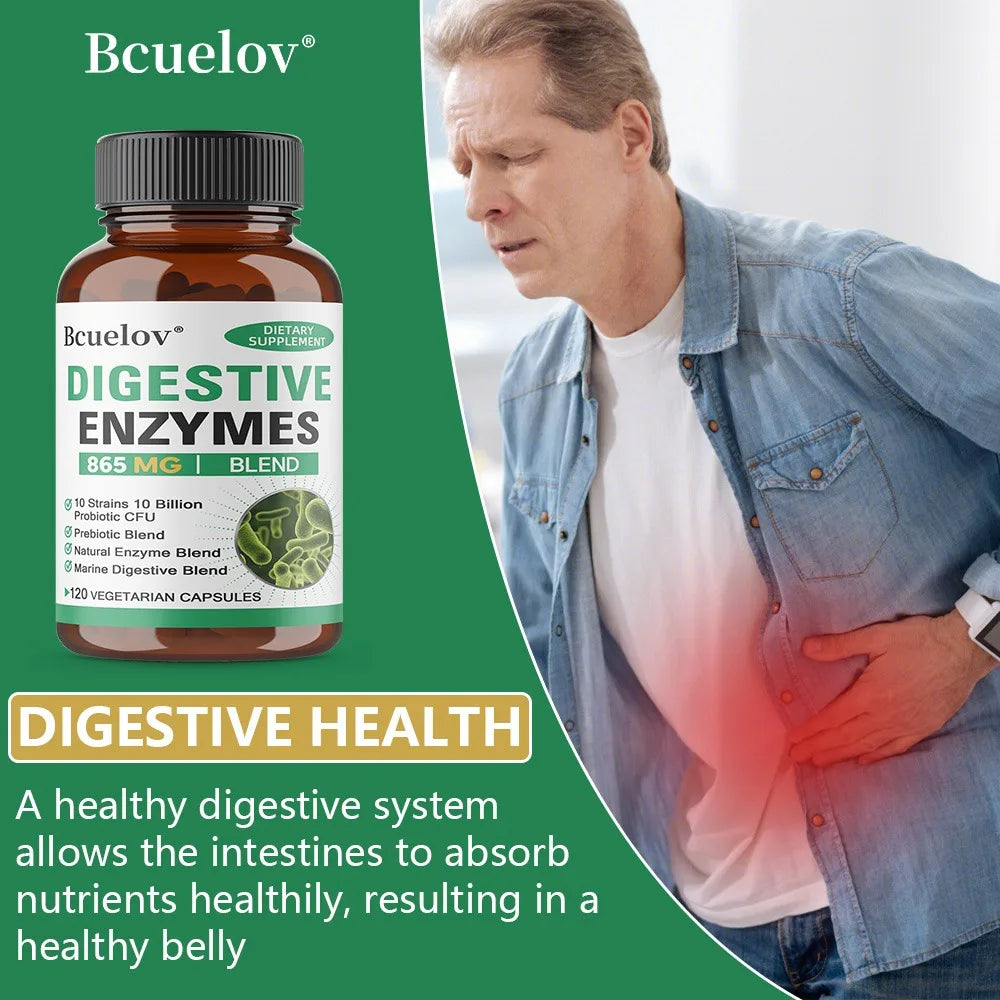 Digestive Enzymes Supplement - Digestion and Intestinal Health for Adults Men and Women, Promotes Nutrient Absorption