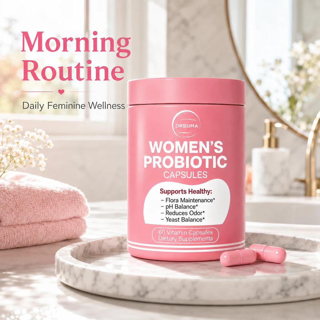 60-Capsule Probiotic Supplement for Women, Ideal Daily Dietary Nutritional Supplement, Portable Pink Bottle, Daily Care Partner for Females, Easy to Carry for Home, Office and Travel Use, Nutritional Supplement for Women’s Vibrant Lifestyle
