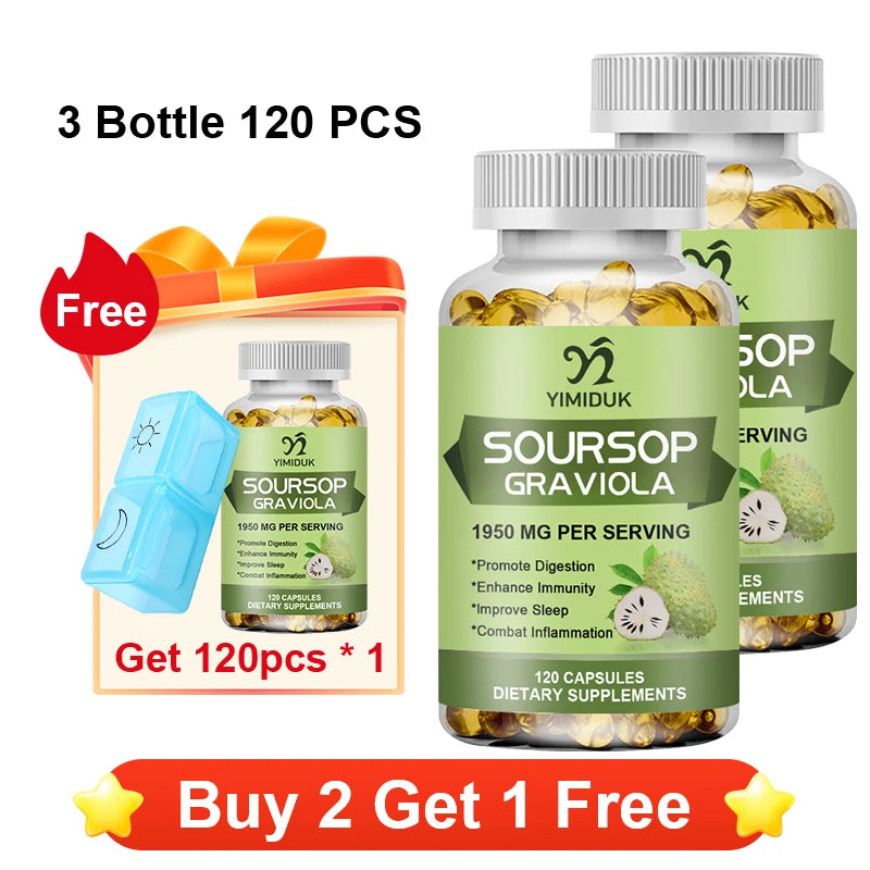 YIMIDUK Graviola Soursop Supplement, Supports Immune Health, Digestive Comfort, Sleep Quality & Overall Body Wellness Daily