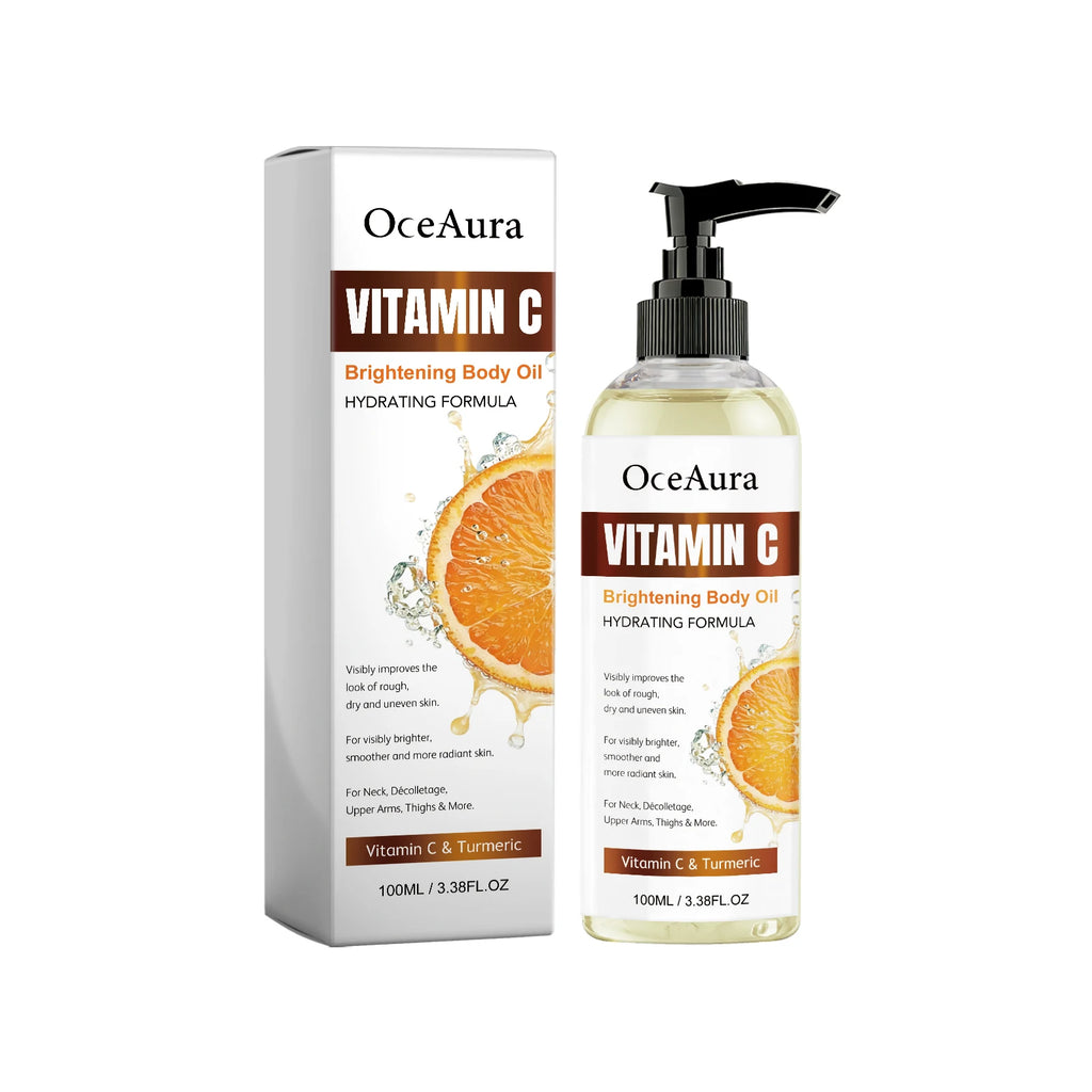 OceAura 100ml Vitamin C Skin Care Body Oil Moisturizes Skin Smooth, Moist and Shiny Skin Care Body Oil
