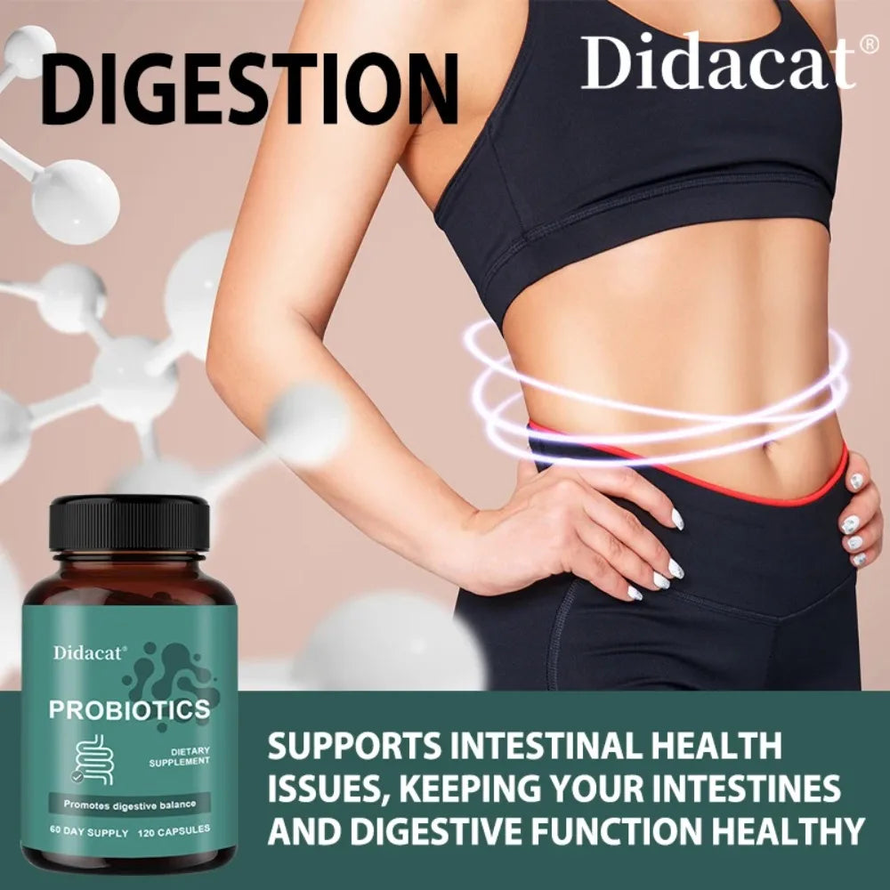 Probiotics Dietary Supplement for Digestive & Gut Health for Men & Women, 120 Capsules