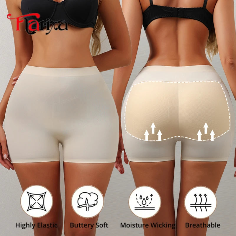 Flarixa Butt Enhancer Panties Hip Pads Shapewear Shorts Women Tummy Control Shaper Fake Ass Underwear Buttocks Enlargement Pants