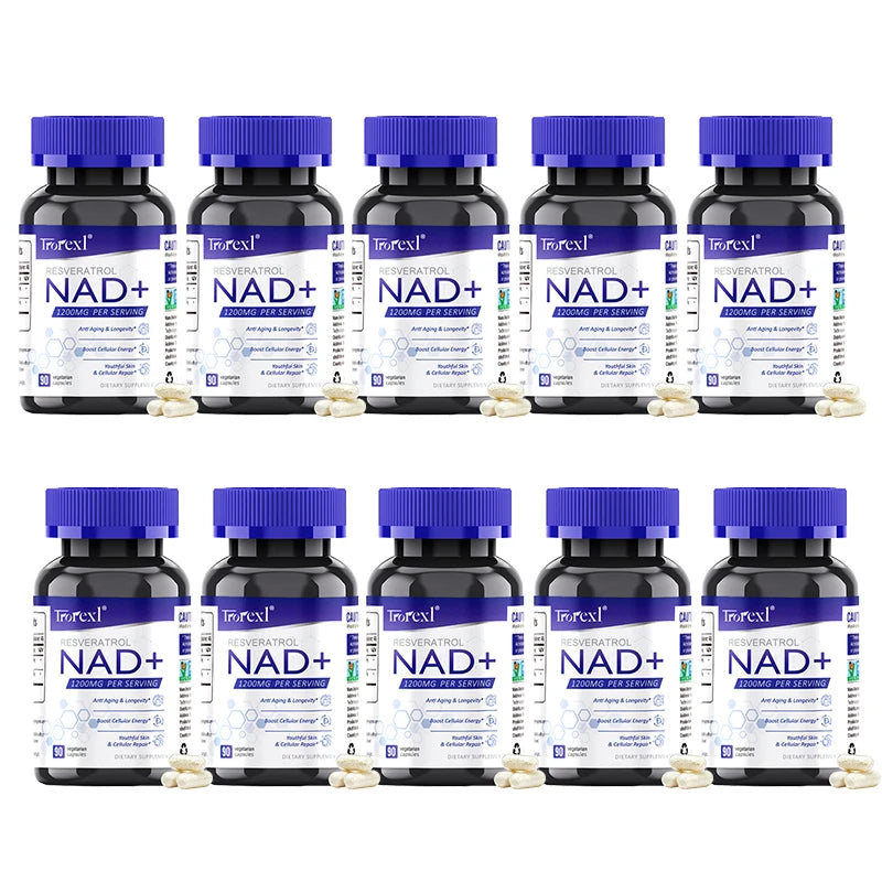 NAD + Resveratrol Supplement NAD Plus Boosting - Supports Cellular Energy, Anti-aging, Metabolism, Skin Health