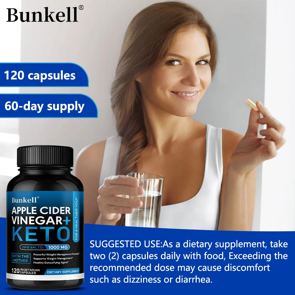 Apple Cider Vinegar Keto Capsules, Weight Management, Metabolism, Digestive Health, Detoxification Dietary Supplement