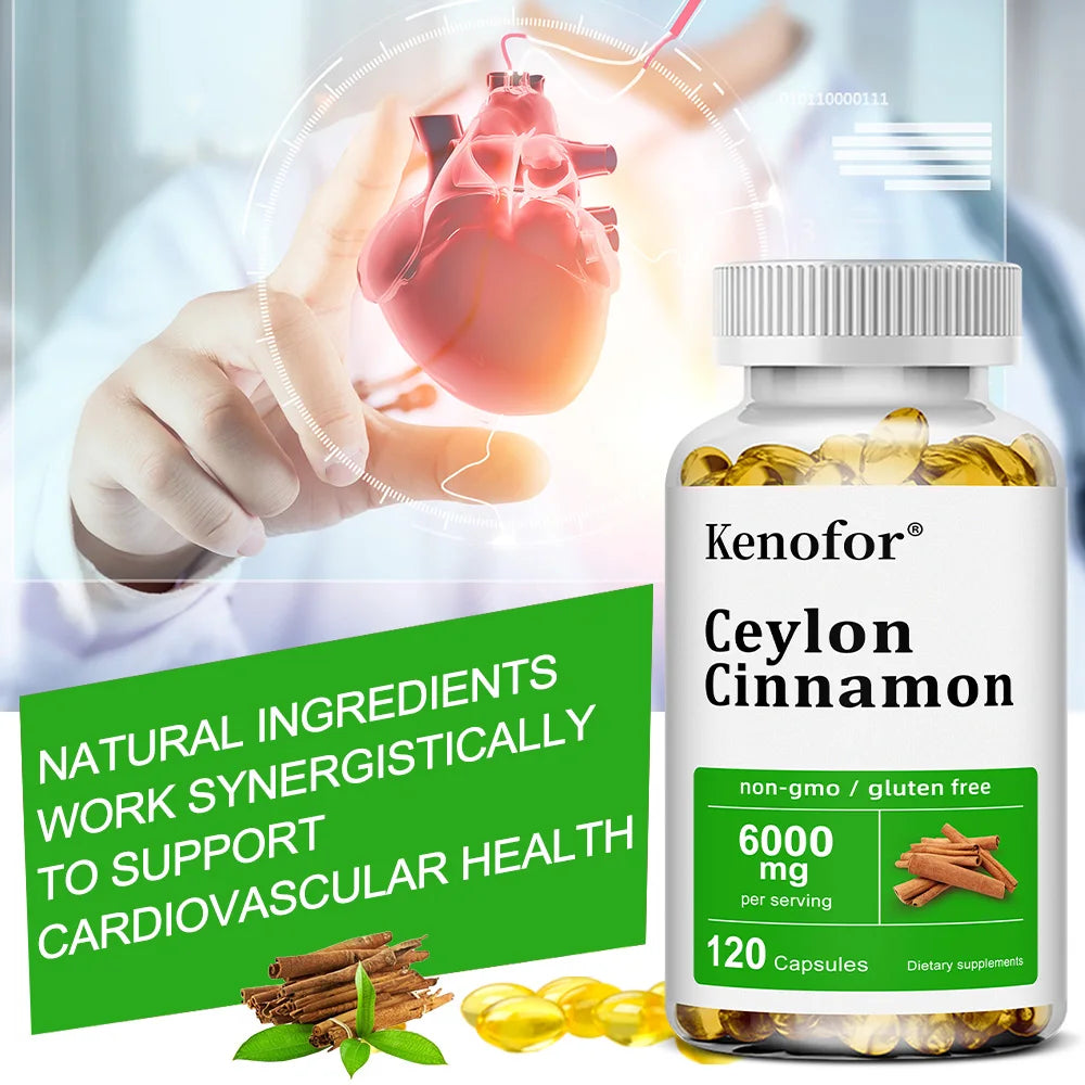 Ceylon Cinnamon Capsules, Support Joint Mobility, Bone Comfort, Digestive, Cardiovascular Wellness, Antioxidant & Immune Balance