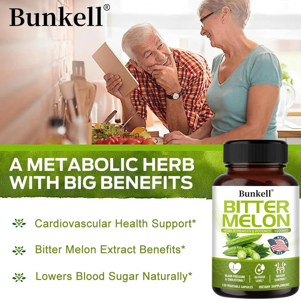 Natural Bitter Melon Extract Capsules 1000mg, Plant Supplement, Support Weight Management, Metabolic Health & Daily Body Balance