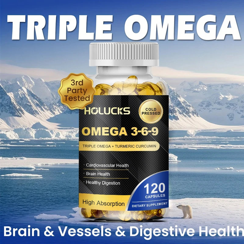 Buy 1 Get 1 Free! Omega 3-6-9 Supplement, Supports Heart & Brain Health, Skin Vitality, Immune Function & Daily Body Balance