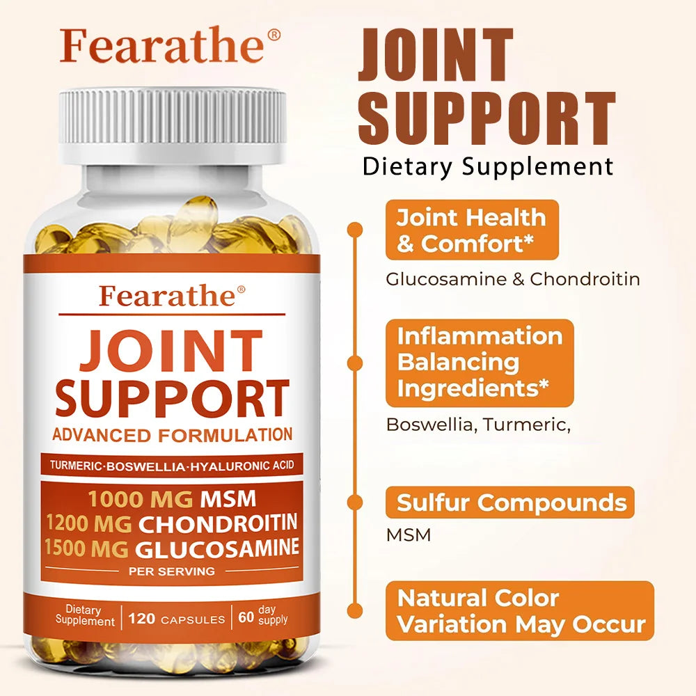 Joint Support - Glucosamine & Chondroitin & MSM,Joint Health Support, for Bone and Cartilage Health,120 Capsules