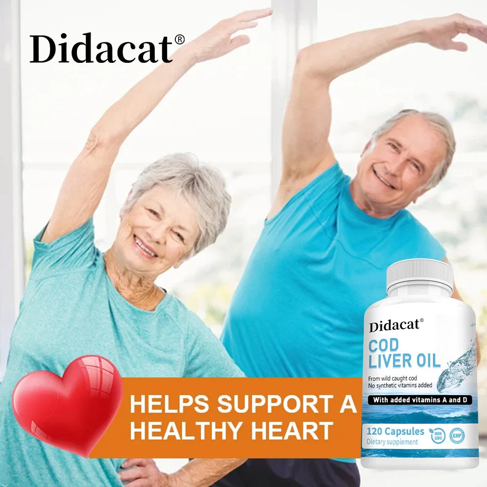 Cod Liver Oil Plus Vitamins A and D Dietary Supplement Softgels for Immune Health, Promoting Bone, Skin Health, Vision Support