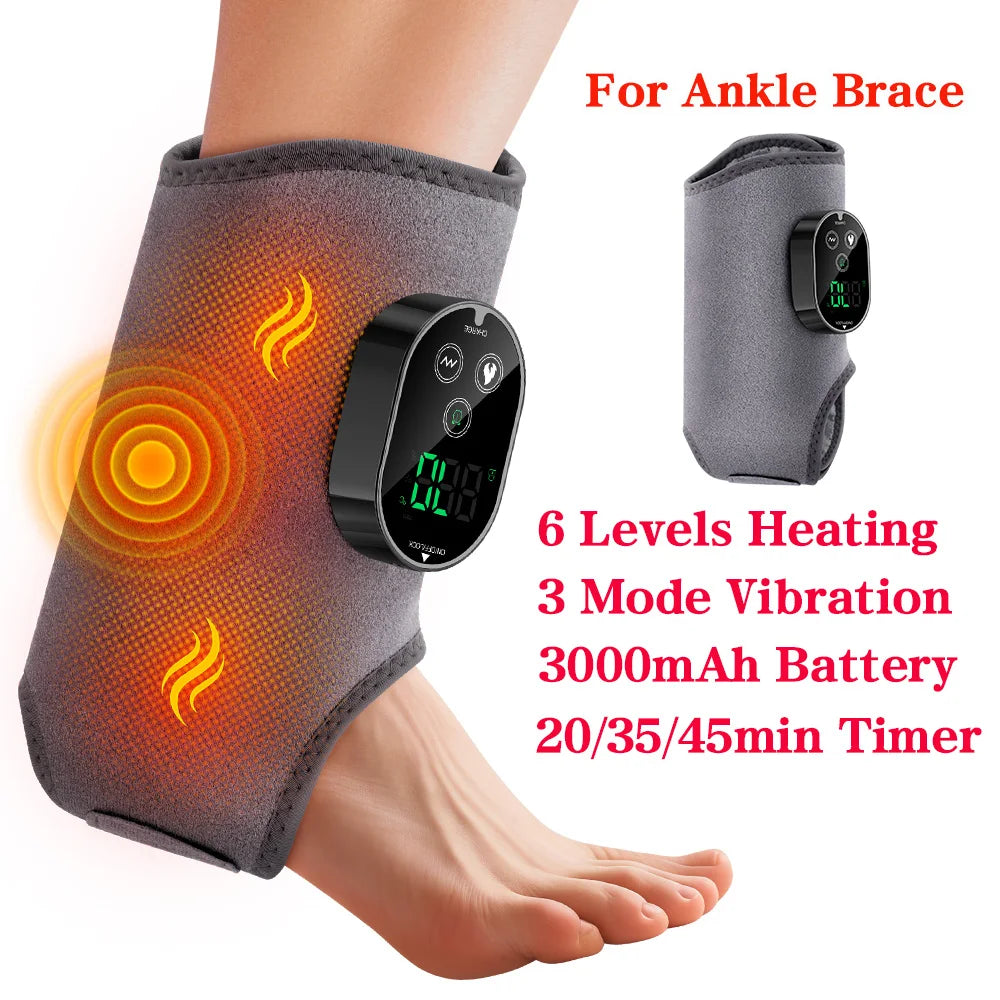 Electric Ankle Massager Hot Compress Vibration Ankle & Wrist Massage Wrap for Joint Protection Ankle Support Brace Wristband