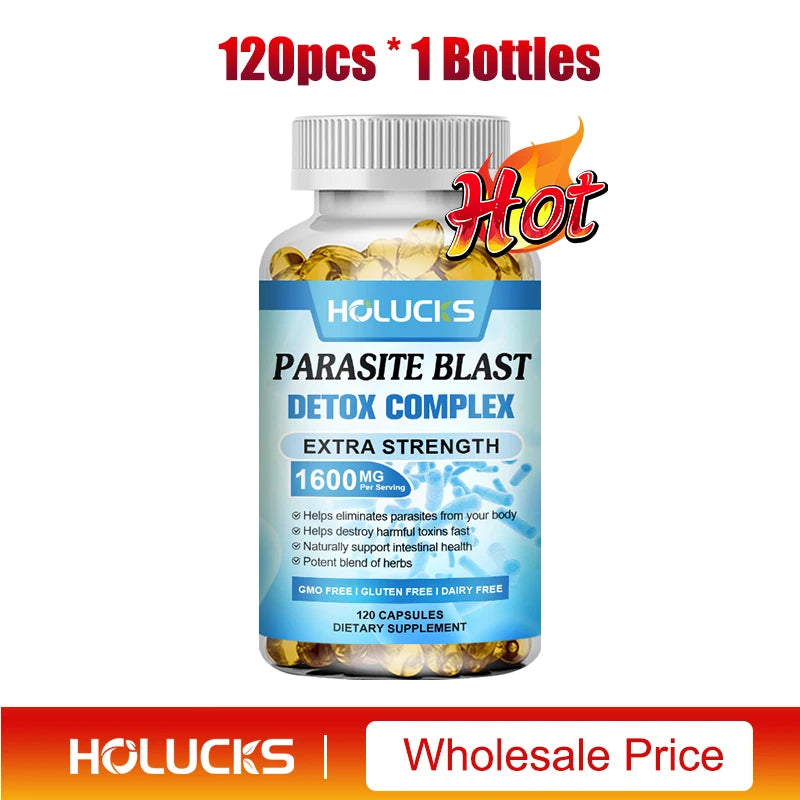 Extra Strength Parasite Cleanse Supplement, Natural Herbal Blend, Support Intestinal Health & Full Body Detox for Men & Women