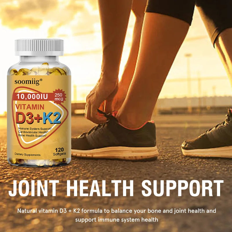 Vitamin D3 K2 Softgel Capsule Supplement Support Joint, Bone and Immune Health Strong Bones & Healthy for Men Women