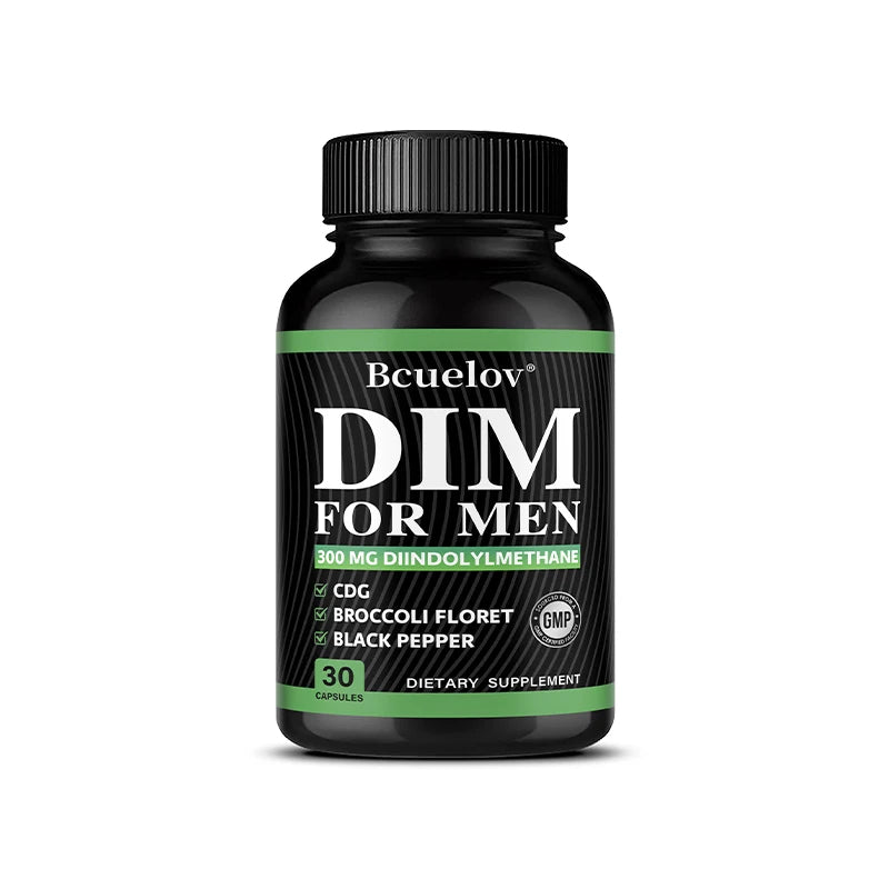 DIM Supplement 120 Capsules with Piperine - Hormone Balance Menopause Prostate Health Metabolism Support, Increase Muscle Mass