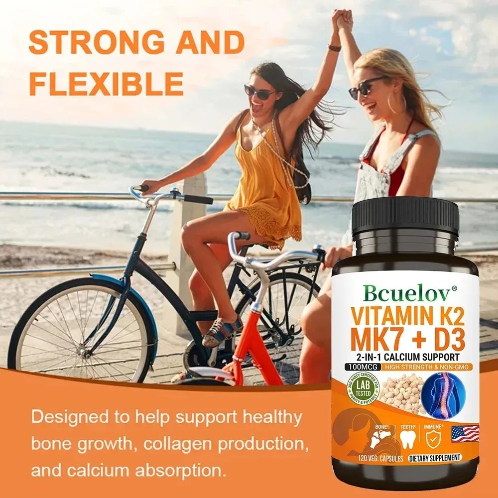 Natural Vitamin D3 K2 Softgels for Heart, Joint and Bone Health, D3 K2 Multivitamin Supplement