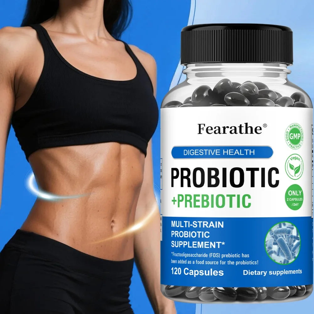 Prebiotics and Probiotics Gut Health Supplement - Digestive Health Acidophilus Probiotic Capsules with Men and Women