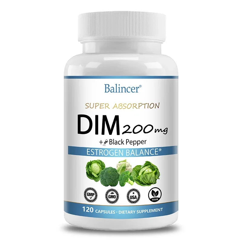 DIM Supplement 250mg with Piperine 5mg - Hormone Balance, Menopause Relief & Metabolism Support, Healthy Weight Management