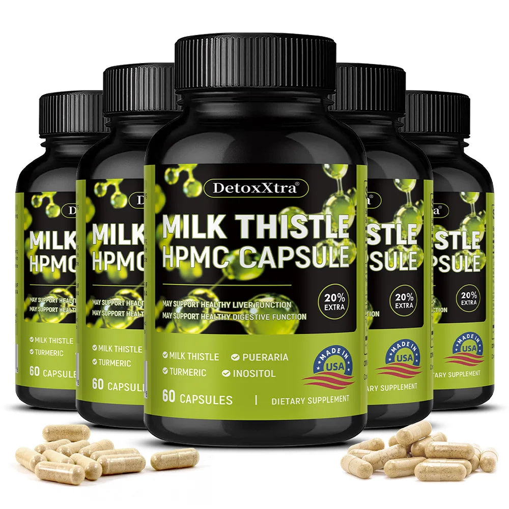 Milk Thistle Liver Cleanse Detox Health Supplement, Supports Healthy Liver Function Men & Women, Boosts Immunity, Antioxidant