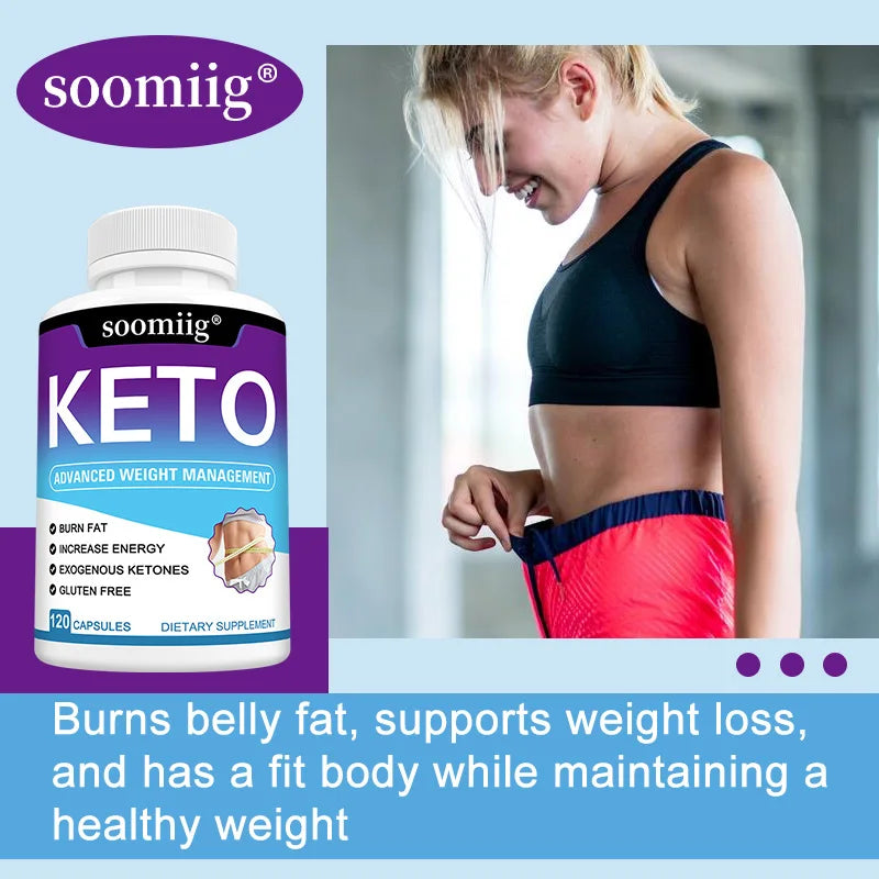 Keto Supplement Capsules, Detoxifies, Help Suppress Appetite, Promote Digestive Health, Suitable for Both Men and Women