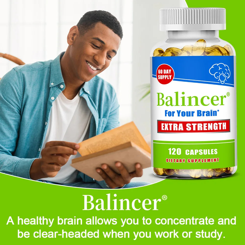 Vitamin D Capsules, Natural Brain Health Supplement, Support Cognitive Function, Memory, Concentration, Immune & Muscle Wellness