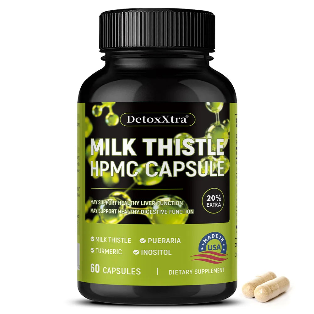 Milk Thistle Liver Cleanse Detox Health Supplement, Supports Healthy Liver Function Men & Women, Boosts Immunity, Antioxidant