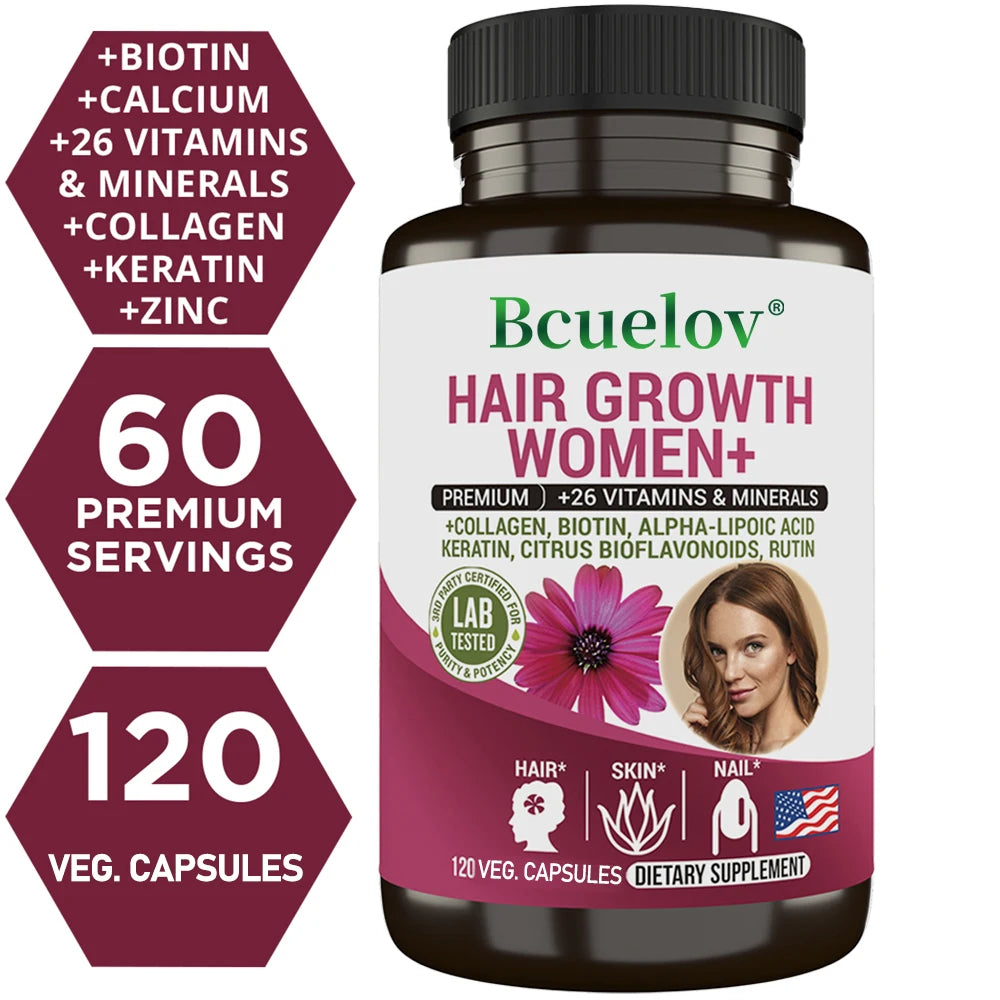 Women Daily Multivitamin Multimineral Capsules, Biotin, Support Hair Skin Nail Joint Bone Heart Health, Boost Energy & Immunity
