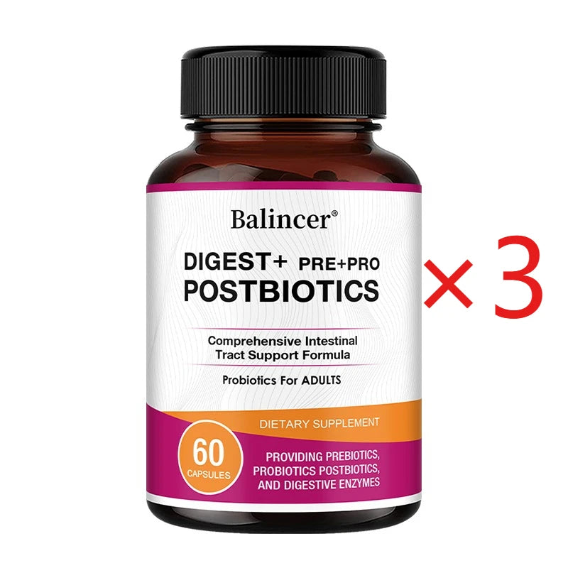 Postbiotics Digestive Enzymes Supplement - Gas & Bloating Relief, Digestion and Intestinal Health for Adults Men and Women