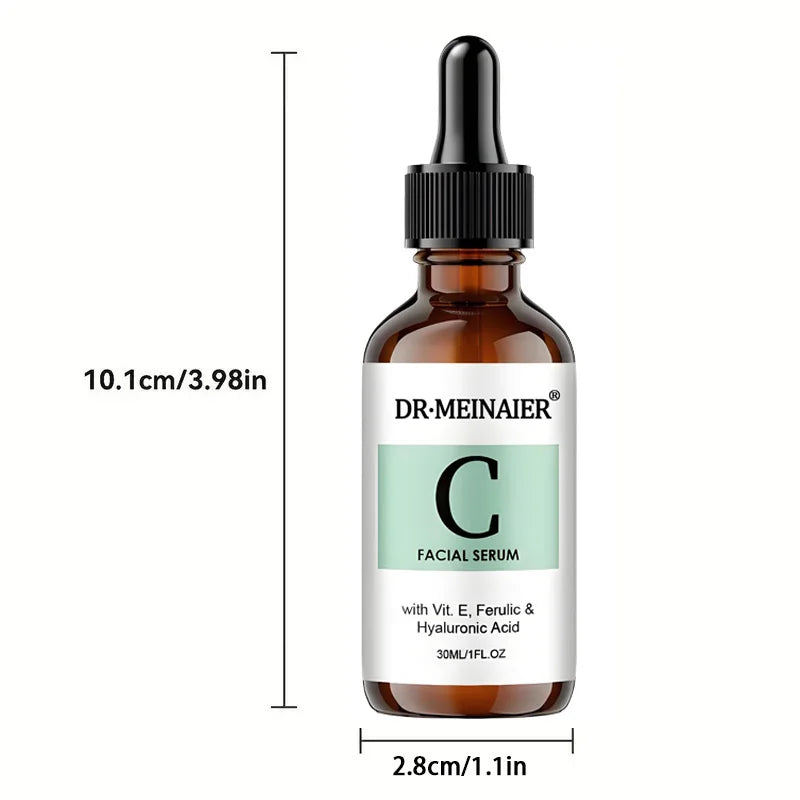 Vitamin C Essence Liquid (20% pure L-ascorbic acid, ferulic acid, vitamin E and hyaluronic acid), suitable for face and eyes,2PC